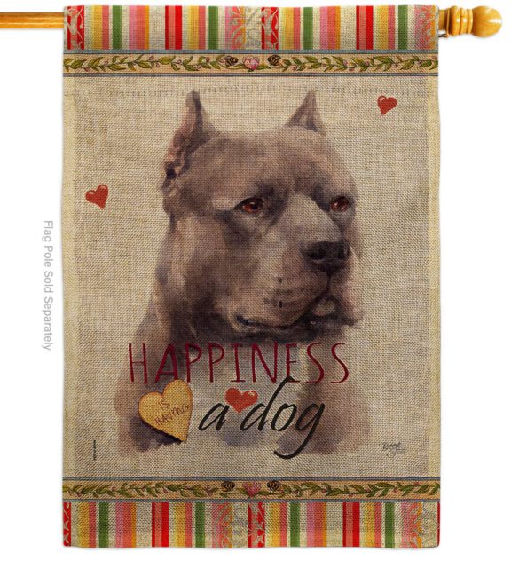 Blue Pitbull Happiness - Pets Nature Vertical Impressions Decorative Flags HG110264 Made In USA - Image 12
