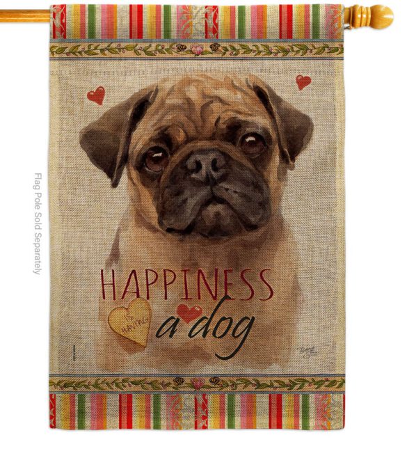 Fawn Pug Happiness - Pets Nature Vertical Impressions Decorative Flags HG110266 Made In USA - Image 12