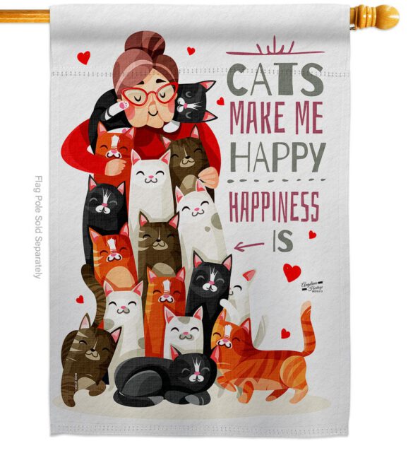 Crazy Cat Lady - Pets Nature Vertical Impressions Decorative Flags HG137512 Made In USA - Image 2