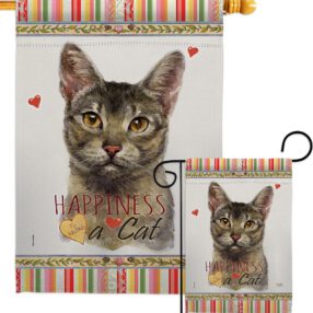 Abyssiniar Happiness - Pets Nature Vertical Impressions Decorative Flags HG110140 Made In USA