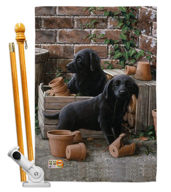Black Lab Pups - Pets Nature Vertical Impressions Decorative Flags HG110007 Made In USA - Image 5