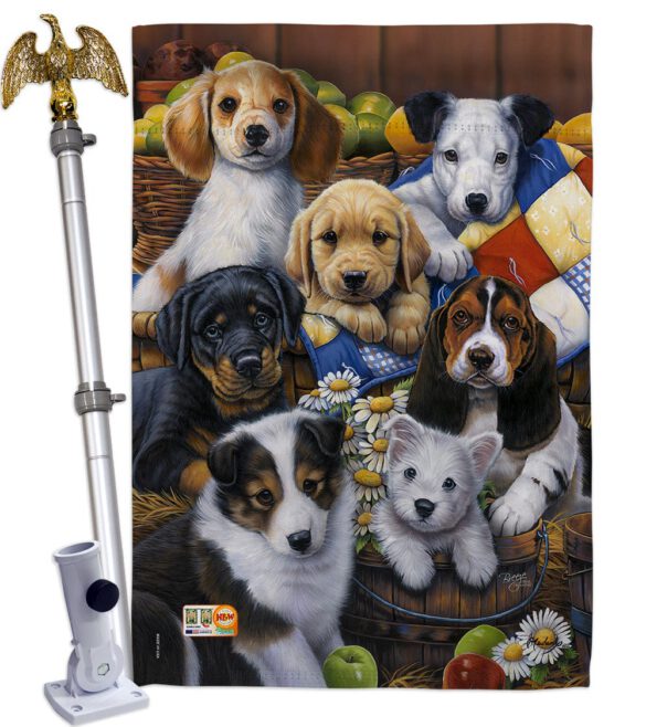 Country Bumpkin Puppies - Pets Nature Vertical Impressions Decorative Flags HG110049 Made In USA - Image 13