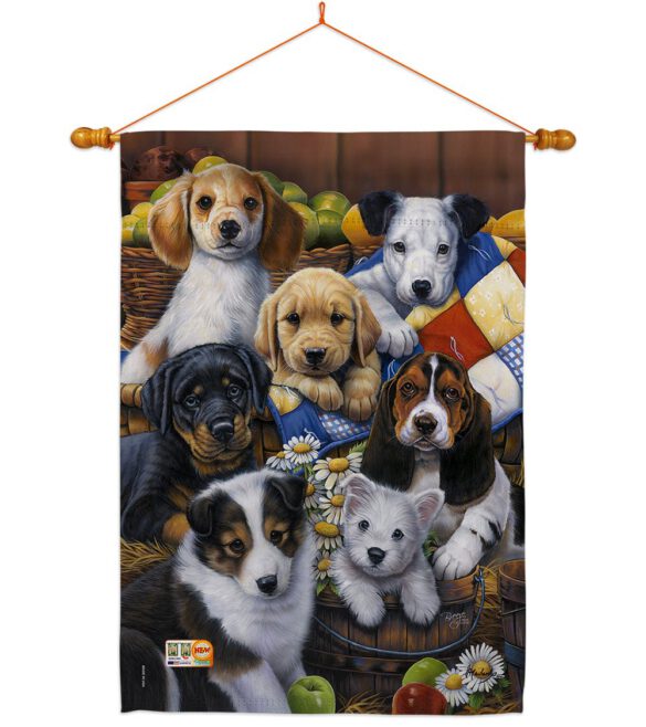 Country Bumpkin Puppies - Pets Nature Vertical Impressions Decorative Flags HG110049 Made In USA - Image 14