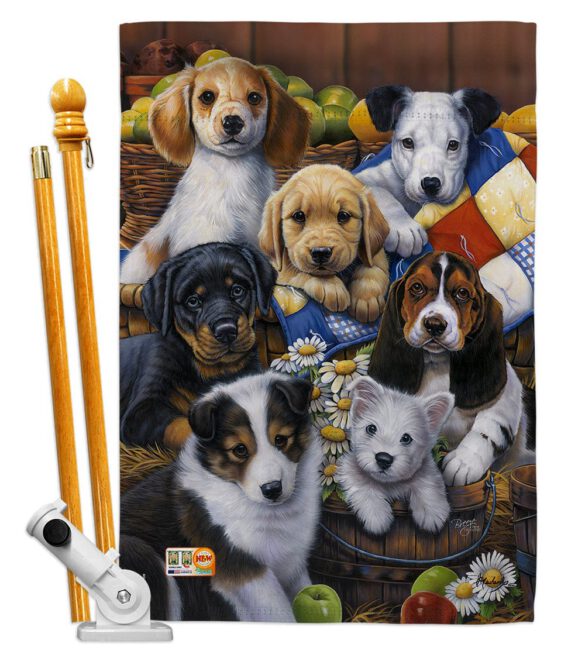 Country Bumpkin Puppies - Pets Nature Vertical Impressions Decorative Flags HG110049 Made In USA - Image 5