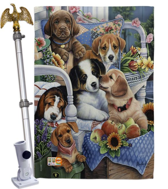 Country Pups - Pets Nature Vertical Impressions Decorative Flags HG110050 Made In USA - Image 13
