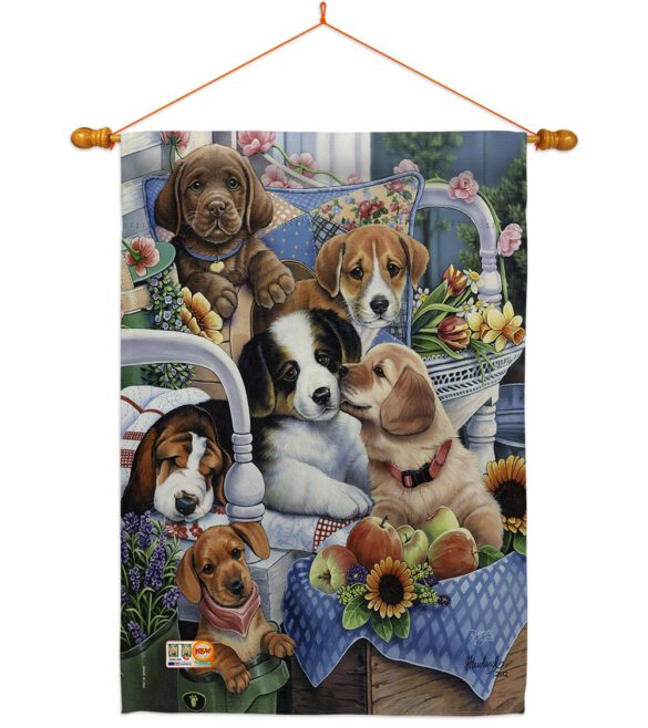 Country Pups - Pets Nature Vertical Impressions Decorative Flags HG110050 Made In USA - Image 14