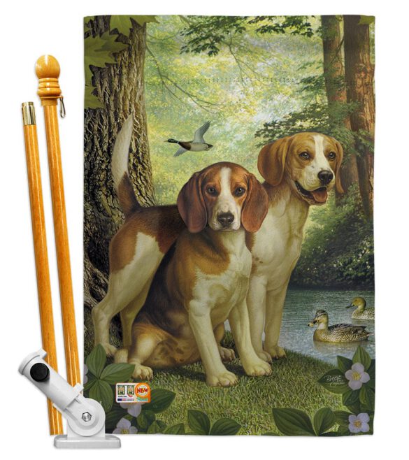 Beagles And Duck - Pets Nature Vertical Impressions Decorative Flags HG110068 Made In USA - Image 5