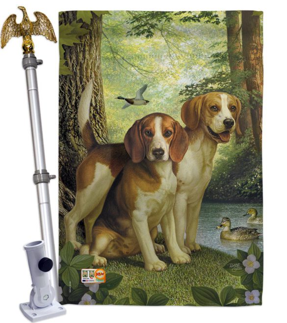 Beagles And Duck - Pets Nature Vertical Impressions Decorative Flags HG110068 Made In USA - Image 13