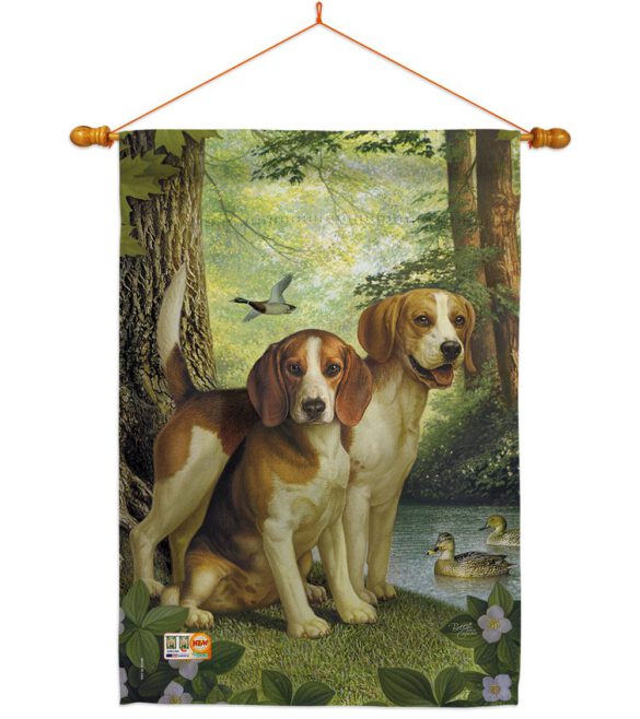 Beagles And Duck - Pets Nature Vertical Impressions Decorative Flags HG110068 Made In USA - Image 14