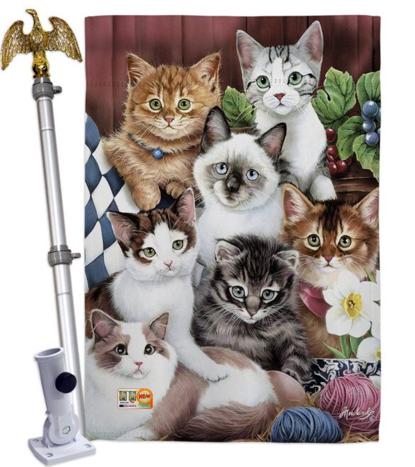 Cuddly Kittens - Pets Nature Vertical Impressions Decorative Flags HG110069 Made In USA - Image 13