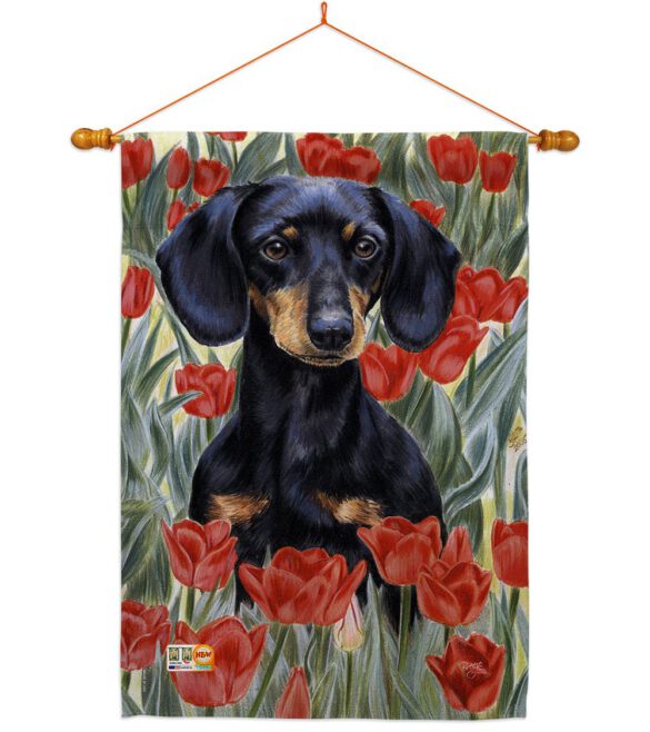 Dachsund In Tulips - Pets Nature Vertical Impressions Decorative Flags HG110080 Made In USA - Image 14