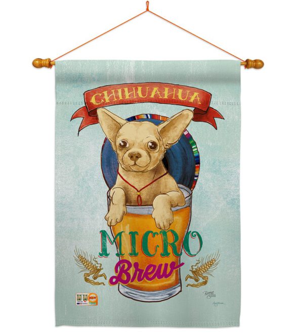 Chihuahua Micro Brew - Pets Nature Vertical Impressions Decorative Flags HG110098 Made In USA - Image 14