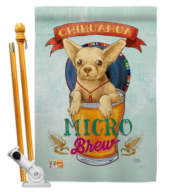 Chihuahua Micro Brew - Pets Nature Vertical Impressions Decorative Flags HG110098 Made In USA - Image 5