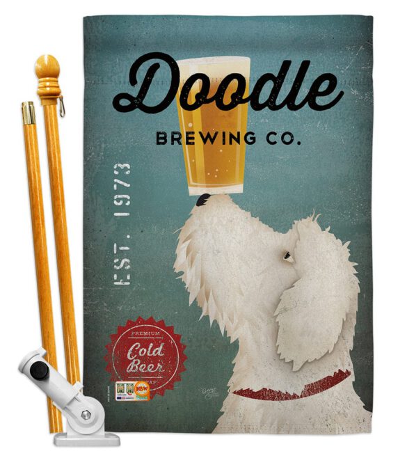 Doodle Brewing - Pets Nature Vertical Impressions Decorative Flags HG110112 Made In USA - Image 5