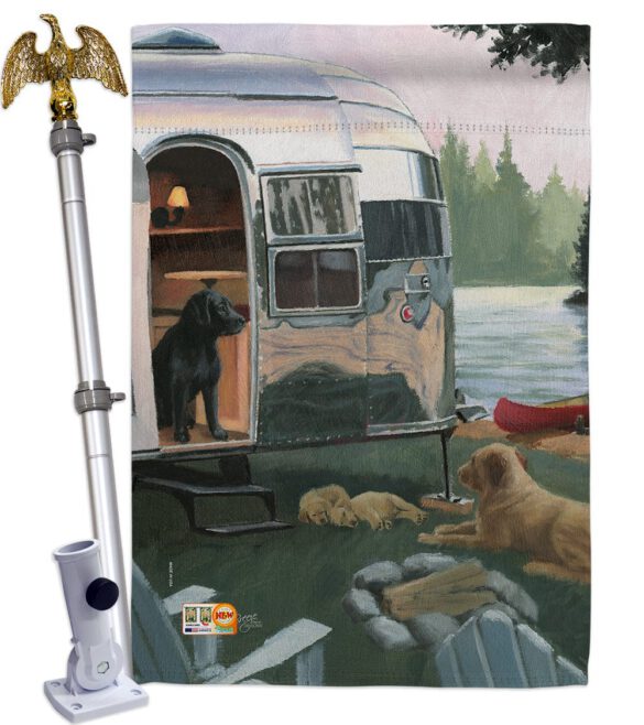 Canine Camp - Pets Nature Vertical Impressions Decorative Flags HG110114 Made In USA - Image 13