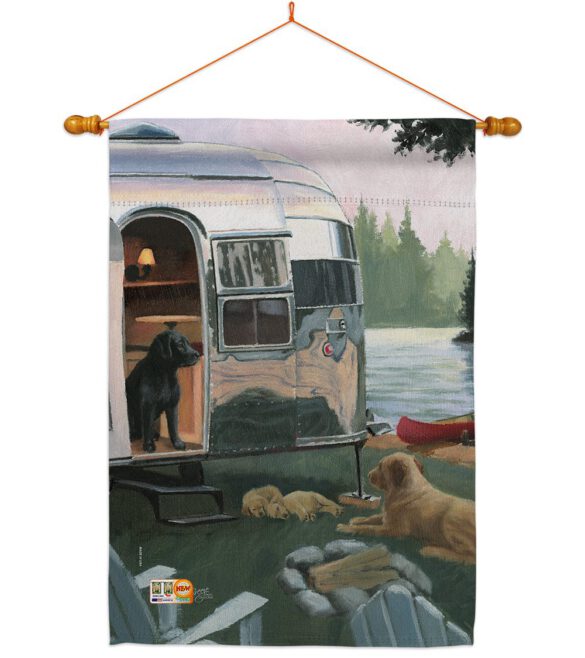 Canine Camp - Pets Nature Vertical Impressions Decorative Flags HG110114 Made In USA - Image 14