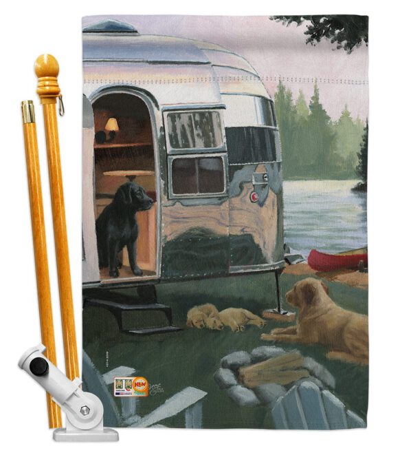 Canine Camp - Pets Nature Vertical Impressions Decorative Flags HG110114 Made In USA - Image 5
