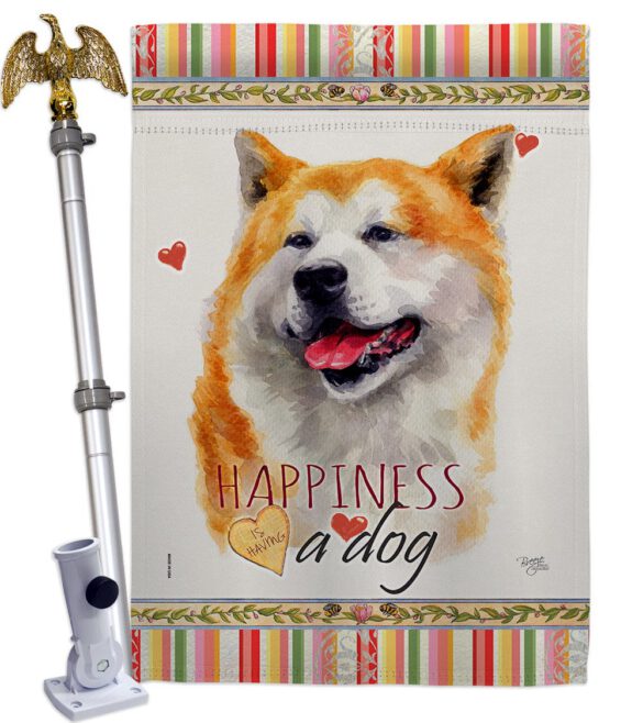 Akita Happiness - Pets Nature Vertical Impressions Decorative Flags HG110141 Made In USA - Image 10