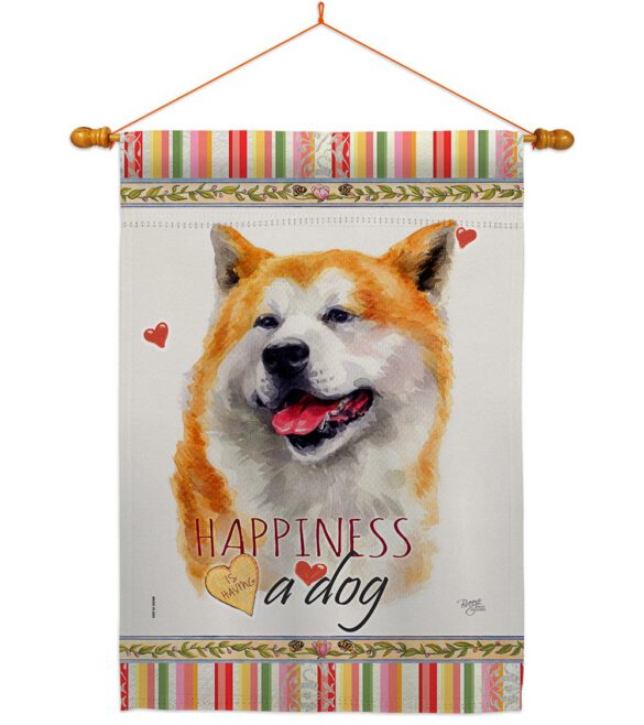 Akita Happiness - Pets Nature Vertical Impressions Decorative Flags HG110141 Made In USA - Image 11