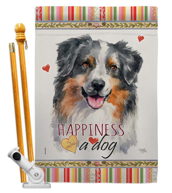 Australian Shepherd Happiness - Pets Nature Vertical Impressions Decorative Flags HG110148 Made In USA - Image 6
