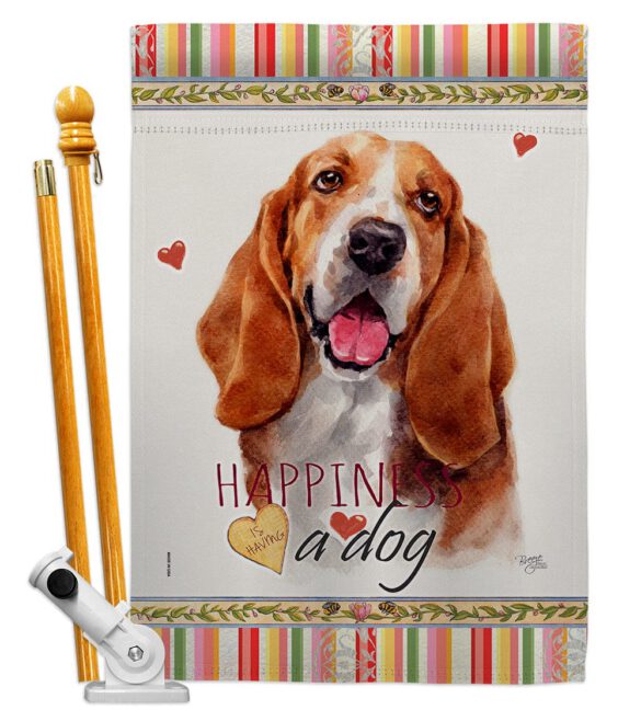 Basset Hound Happiness - Pets Nature Vertical Impressions Decorative Flags HG110149 Made In USA - Image 6