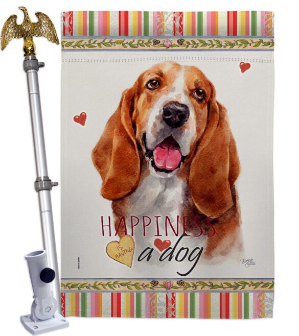 Basset Hound Happiness - Pets Nature Vertical Impressions Decorative Flags HG110149 Made In USA - Image 10