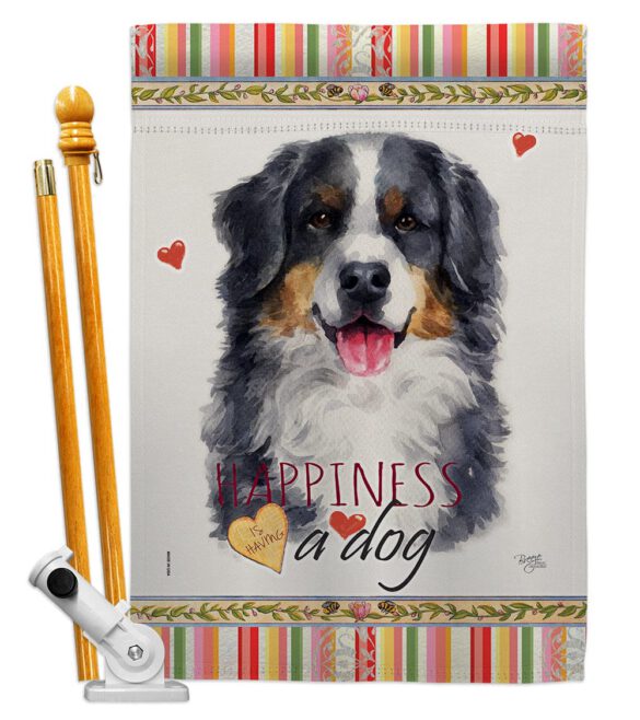 Bernese Mountain Happiness - Pets Nature Vertical Impressions Decorative Flags HG110153 Made In USA - Image 5