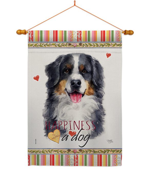 Bernese Mountain Happiness - Pets Nature Vertical Impressions Decorative Flags HG110153 Made In USA - Image 10