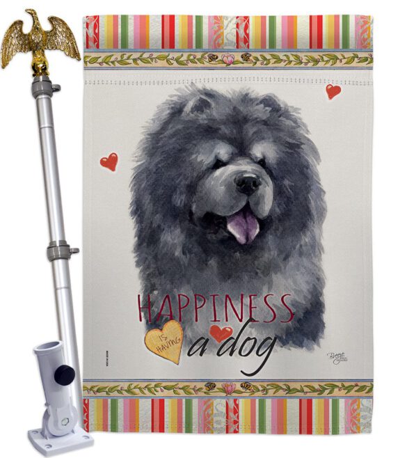 Black Chow Chow Happiness - Pets Nature Vertical Impressions Decorative Flags HG110156 Made In USA - Image 9