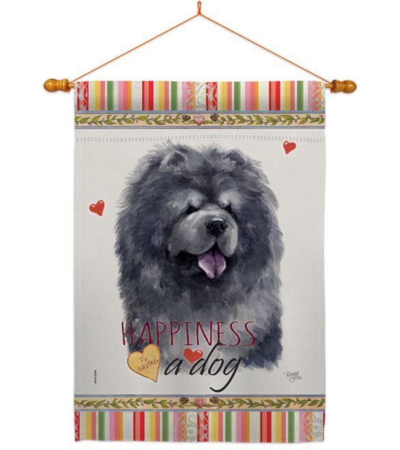 Black Chow Chow Happiness - Pets Nature Vertical Impressions Decorative Flags HG110156 Made In USA - Image 10