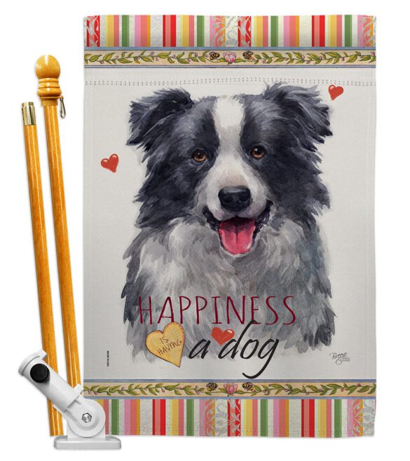 Border Collie Happiness - Pets Nature Vertical Impressions Decorative Flags HG110158 Made In USA - Image 5