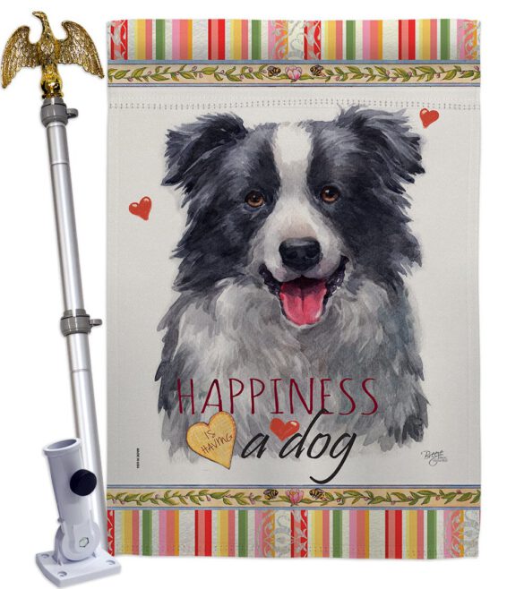 Border Collie Happiness - Pets Nature Vertical Impressions Decorative Flags HG110158 Made In USA - Image 9