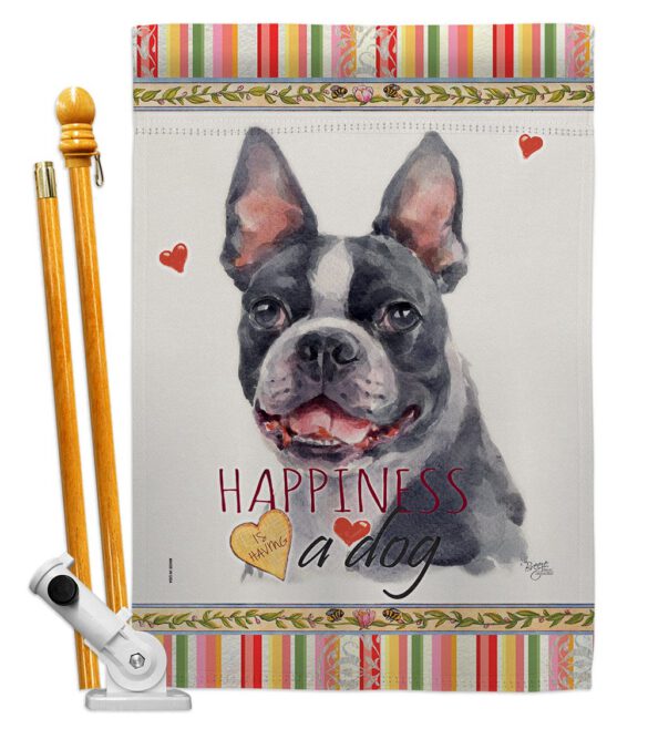 Boston Terrier Happiness - Pets Nature Vertical Impressions Decorative Flags HG110159 Made In USA - Image 5