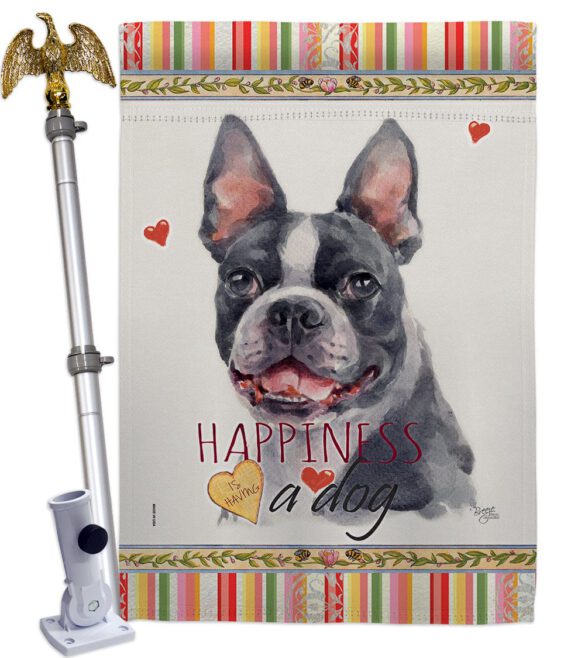 Boston Terrier Happiness - Pets Nature Vertical Impressions Decorative Flags HG110159 Made In USA - Image 9