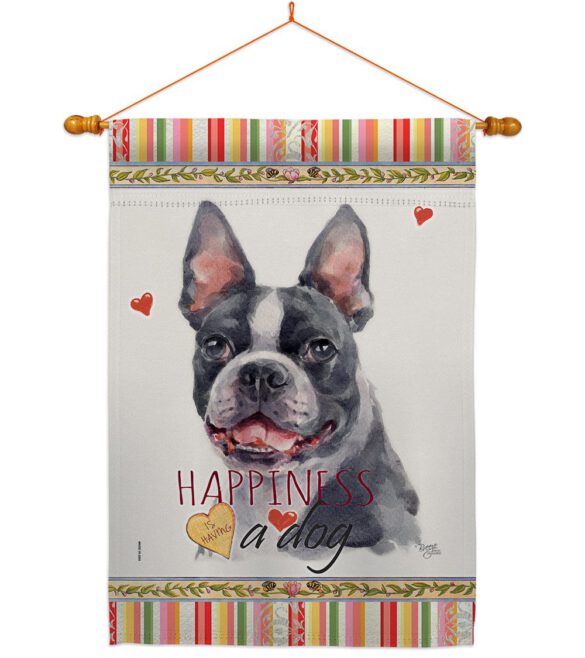 Boston Terrier Happiness - Pets Nature Vertical Impressions Decorative Flags HG110159 Made In USA - Image 10