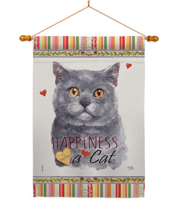Blue British Short Hair Happiness - Pets Nature Vertical Impressions Decorative Flags HG110162 Made In USA - Image 10
