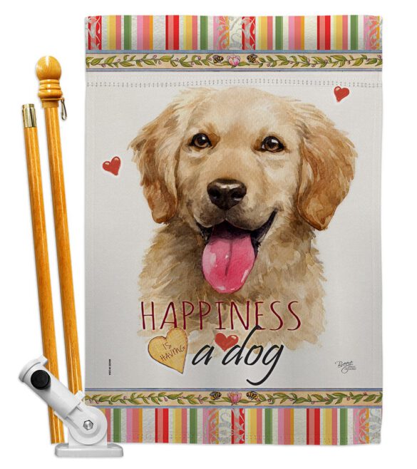 Golden Retriever Happiness - Pets Nature Vertical Impressions Decorative Flags HG110180 Made In USA - Image 5
