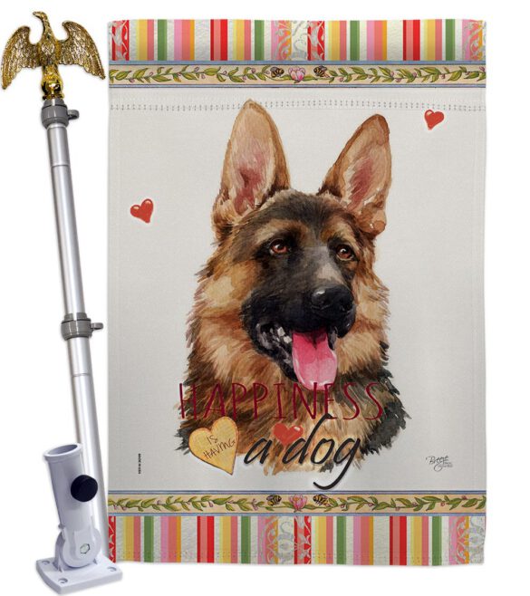 German Shepherd Happiness - Pets Nature Vertical Impressions Decorative Flags HG110190 Made In USA - Image 9