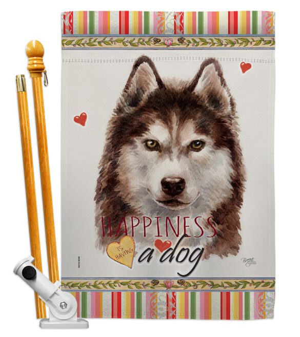 Brown Siberian Husky Happiness - Pets Nature Vertical Impressions Decorative Flags HG110222 Made In USA - Image 5