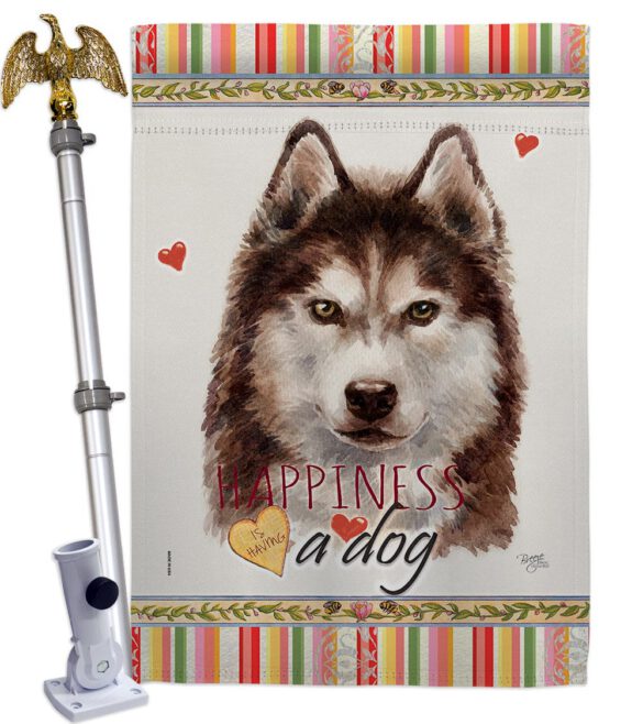 Brown Siberian Husky Happiness - Pets Nature Vertical Impressions Decorative Flags HG110222 Made In USA - Image 9