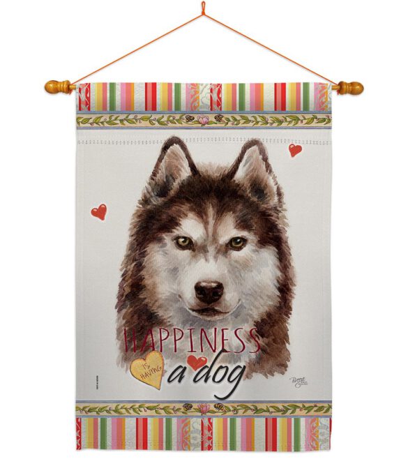 Brown Siberian Husky Happiness - Pets Nature Vertical Impressions Decorative Flags HG110222 Made In USA - Image 10