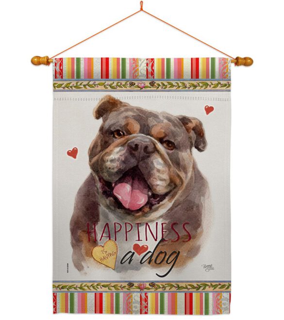 Chocolate Bulldog Happiness - Pets Nature Vertical Impressions Decorative Flags HG110244 Made In USA - Image 10