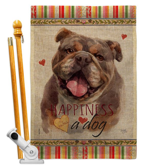 Chocolate Bulldog Happiness - Pets Nature Vertical Impressions Decorative Flags HG110244 Made In USA - Image 15