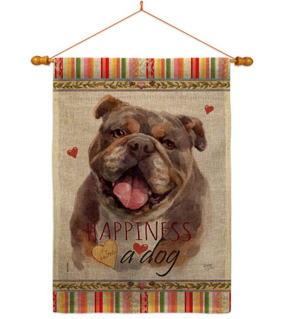 Chocolate Bulldog Happiness - Pets Nature Vertical Impressions Decorative Flags HG110244 Made In USA - Image 20