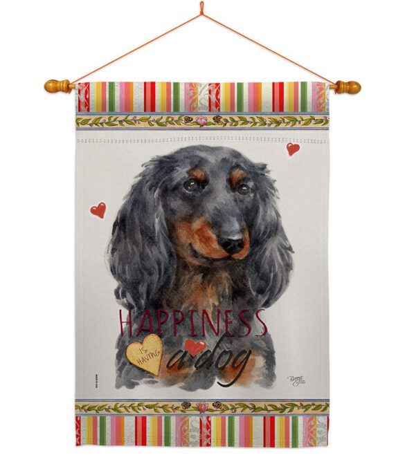Blue Long Hair Dachshund Happiness - Pets Nature Vertical Impressions Decorative Flags HG110251 Made In USA - Image 10