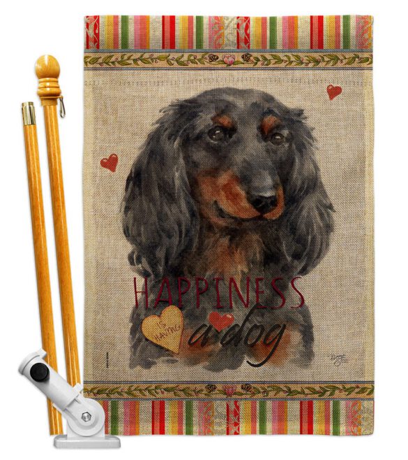 Blue Long Hair Dachshund Happiness - Pets Nature Vertical Impressions Decorative Flags HG110251 Made In USA - Image 15
