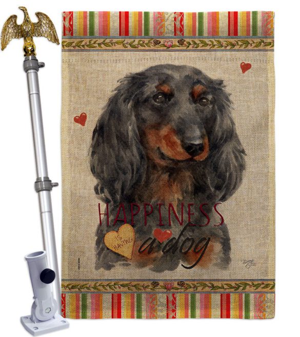 Blue Long Hair Dachshund Happiness - Pets Nature Vertical Impressions Decorative Flags HG110251 Made In USA - Image 19