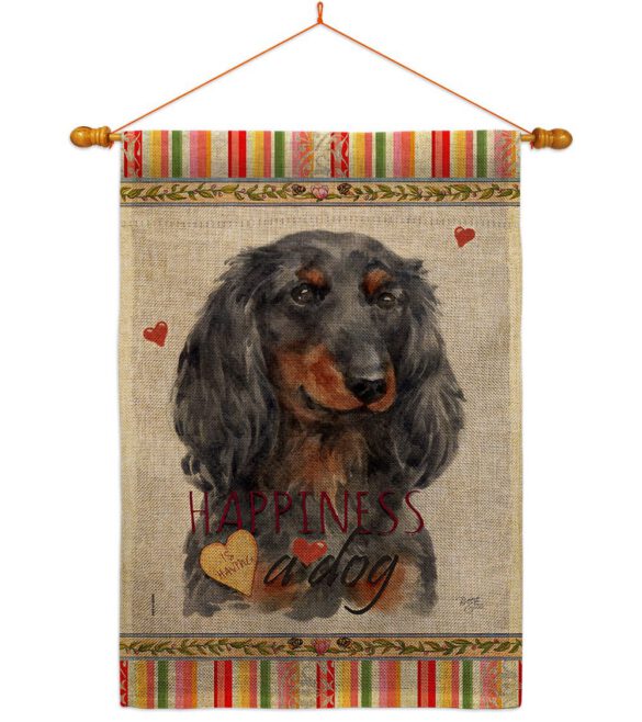 Blue Long Hair Dachshund Happiness - Pets Nature Vertical Impressions Decorative Flags HG110251 Made In USA - Image 20