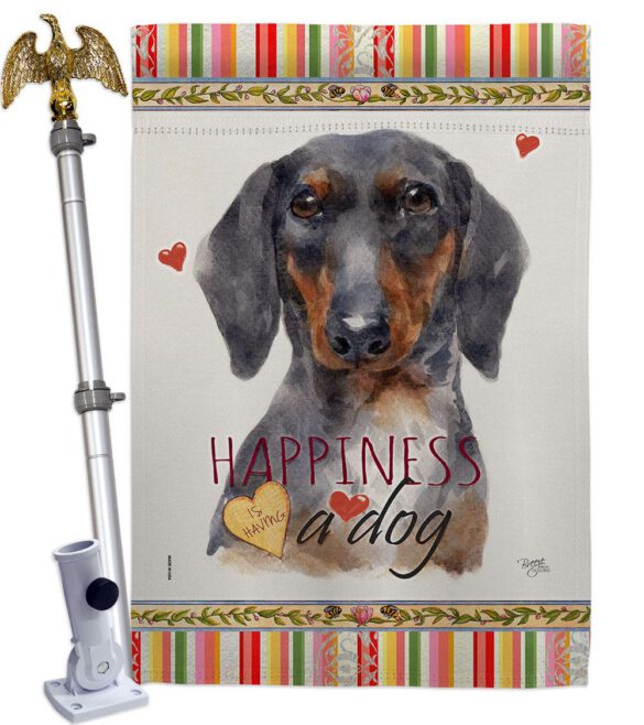 Black & Tan Dachshund Happiness - Pets Nature Vertical Impressions Decorative Flags HG110252 Made In USA - Image 9