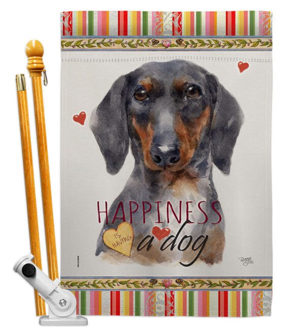 Black & Tan Dachshund Happiness - Pets Nature Vertical Impressions Decorative Flags HG110252 Made In USA - Image 5